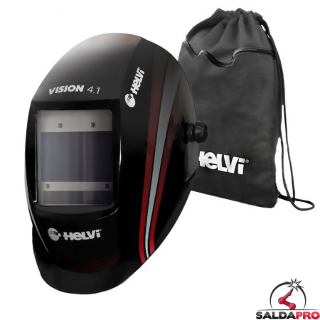 Maschera saldatura Helvi Vision 4.1 True Color autoscurante a protezione variabile DIN 9-13 con sacco portacasco