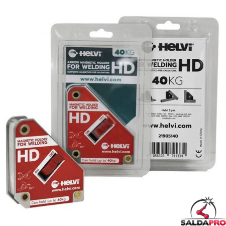confezione supporto magnetico ancolare per saldatura Helvi con interruttore on/off, portata 40Kg