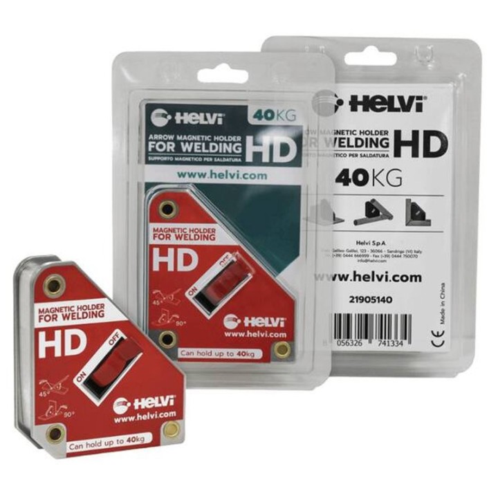 confezione supporto magnetico ancolare per saldatura Helvi con interruttore on/off, portata 40Kg