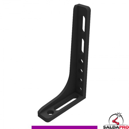 Squadra di battuta 450x250mm sinistra GPPH per tavoli saldatura SteelExpert, spessore 25mm, fori 28mm