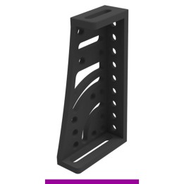 Squadra di battuta 275x500x175x100mm sinistra GPPH per tavoli saldatura SteelExpert, spessore 25mm, fori 28mm