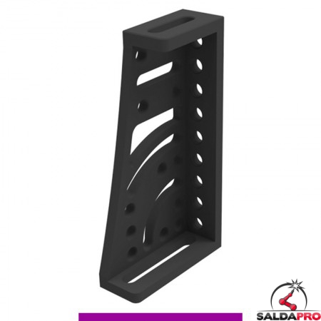Squadra di battuta 275x500x175x100mm sinistra GPPH per tavoli saldatura SteelExpert, spessore 25mm, fori 28mm