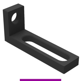 Squadra di battuta 75x185mm GPPH per tavoli saldatura SteelExpert, spessore 25mm, fori 28mm