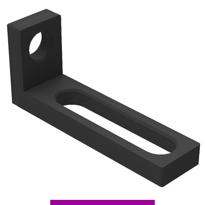 Squadra di battuta 75x185mm GPPH per tavoli saldatura SteelExpert, spessore 25mm, fori 28mm