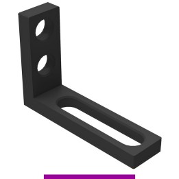 Squadra di battuta 125x185mm sinistra GPPH per tavoli saldatura SteelExpert, spessore 25mm, fori 28mm