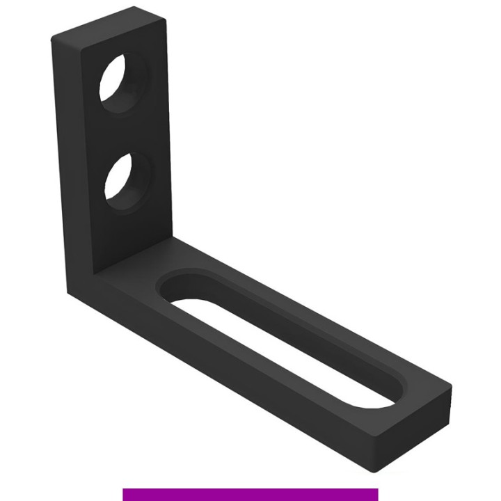 Squadra di battuta 125x185mm sinistra GPPH per tavoli saldatura SteelExpert, spessore 25mm, fori 28mm