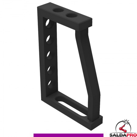 Squadra di battuta 200x300x150mm sinistra GPPH per tavoli saldatura SteelExpert, spessore 25mm, fori 28mm