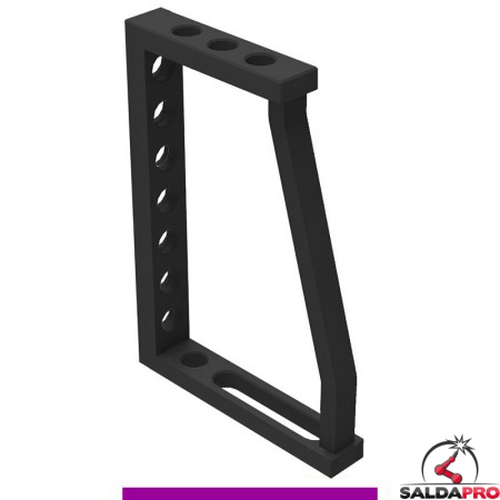 Squadra di battuta 275x400x200mm sinistra GPPH per tavoli saldatura SteelExpert, spessore 25mm, fori 28mm