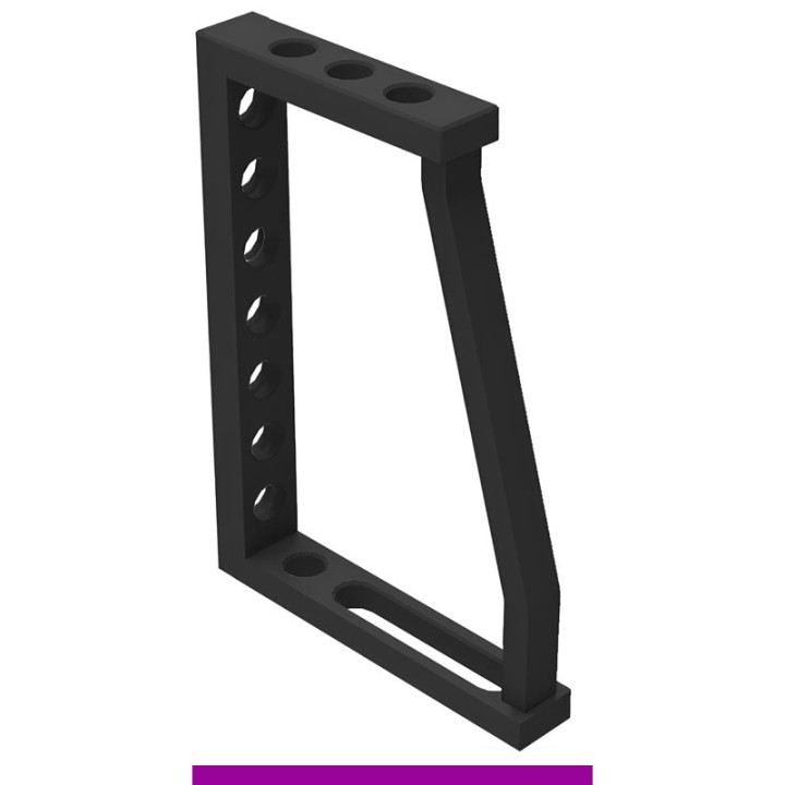 Squadra di battuta 275x400x200mm sinistra GPPH per tavoli saldatura SteelExpert, spessore 25mm, fori 28mm