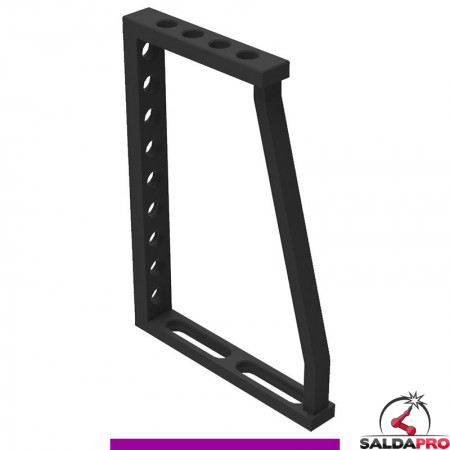 Squadra di battuta 350x500x250mm sinistra GPPH per tavoli saldatura SteelExpert, spessore 25mm, fori 28mm