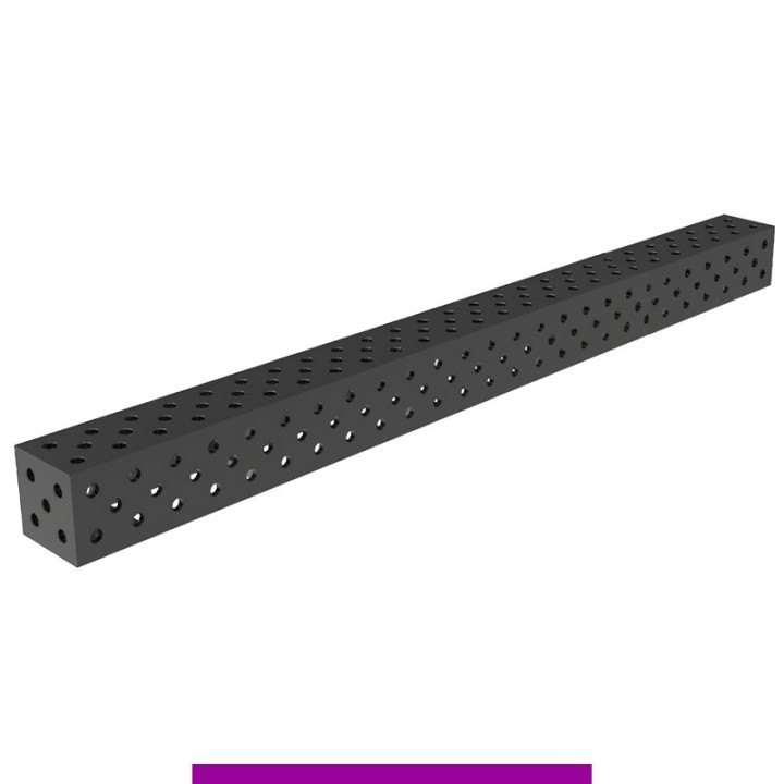 Blocco di collegamento 2400x200x200mm per tavoli saldatura GPPH SteelExpert fori 28mm griglia diagonale