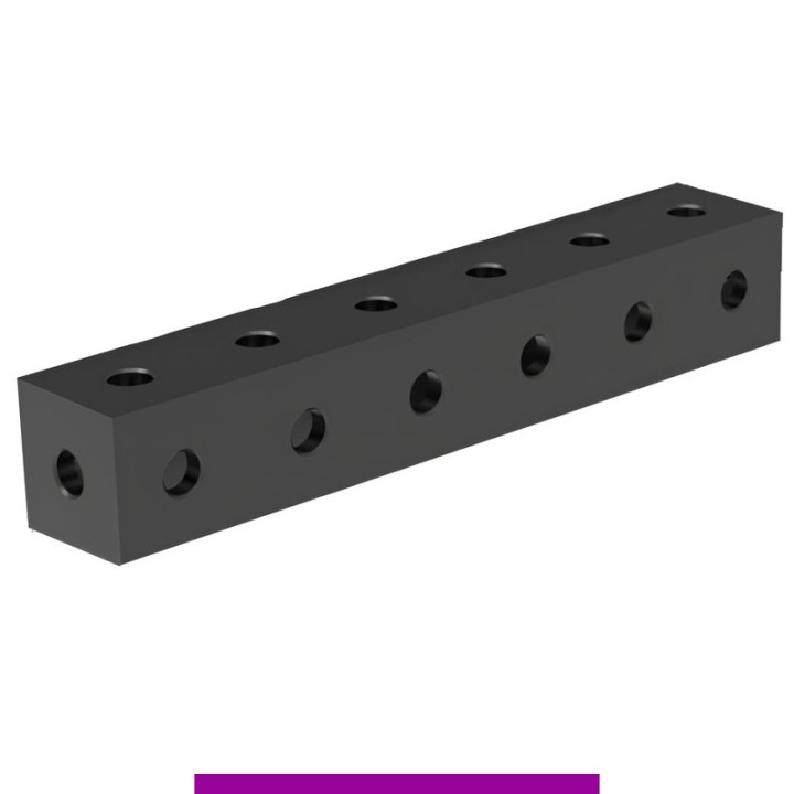 Blocco di collegamento 600x100x100mm per tavoli saldatura GPPH SteelExpert, fori 28mm