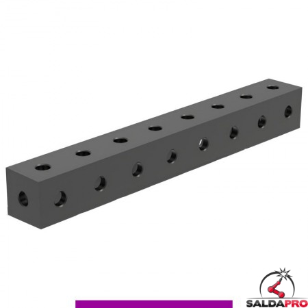 Blocco di collegamento 800x100x100mm per tavoli saldatura GPPH SteelExpert, fori 28mm