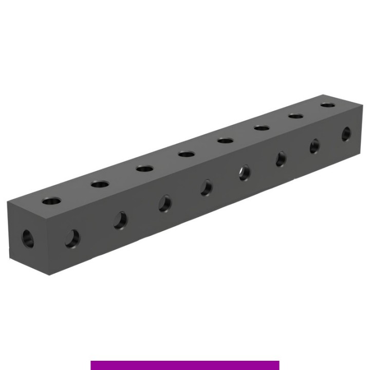 Blocco di collegamento 800x100x100mm per tavoli saldatura GPPH SteelExpert, fori 28mm