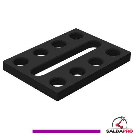 Piastra adattatrice 200x150mm GPPH per tavoli saldatura SteelExpert, spessore 25mm, fori 28mm