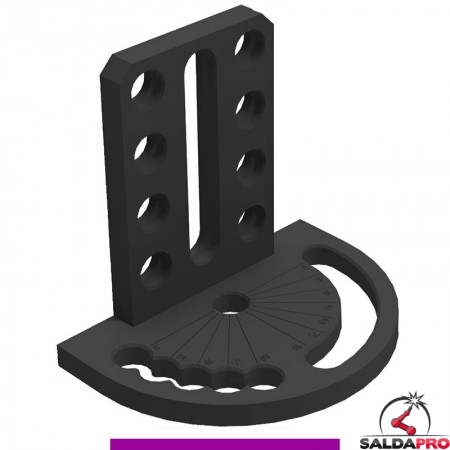 Goniometro spaziale 180x260x225mm destro GPPH per tavoli saldatura SteelExpert, spessore 25mm, fori 28mm