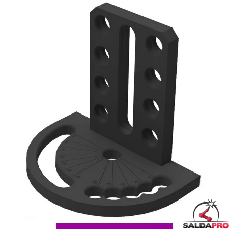 Goniometro spaziale 180x260x225mm sinistro GPPH per tavoli saldatura SteelExpert, spessore 25mm, fori 28mm