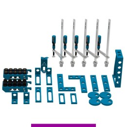 Set 45 accessori di serraggio per tavoli saldatura SteelExpert GPPH, fori 28mm