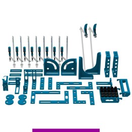 Set 64 accessori di serraggio per tavoli saldatura SteelExpert GPPH, fori 28mm