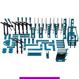 Set 84 accessori di serraggio per tavoli saldatura SteelExpert GPPH, fori 28mm