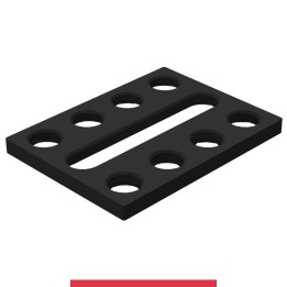 Piastra adattatrice 200x150mm GPPH per tavoli saldatura SteelMax, spessore 15mm, fori 28mm