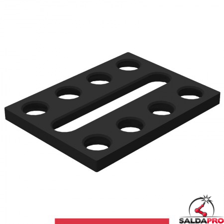 Piastra adattatrice 200x150mm GPPH per tavoli saldatura SteelMax, spessore 15mm, fori 28mm