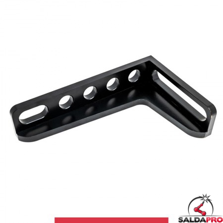 Squadra di battuta 300x190mm sinistra GPPH per tavoli saldatura SteelMax, spessore 15mm, fori 28mm