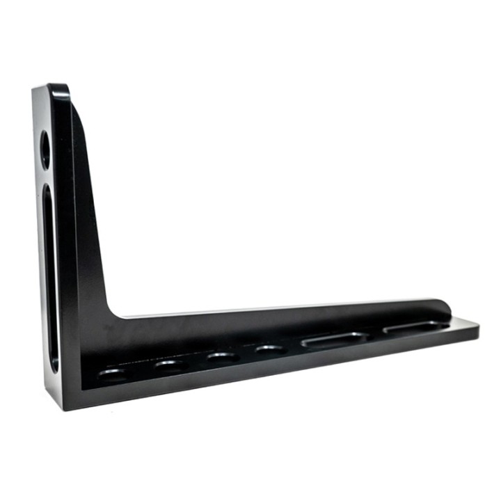 Squadra di battuta 450x250mm sinistra GPPH per tavoli saldatura SteelMax, spessore 15mm, fori 28mm