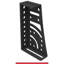 Squadra di battuta 275x500x175x100mm sinistra GPPH per tavoli saldatura SteelMax, spessore 15mm, fori 28mm