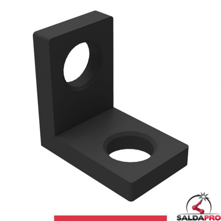 Squadra di battuta 75x75mm GPPH per tavoli saldatura SteelMax, spessore 25mm, fori 28mm
