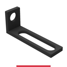 Squadra di battuta 75x185mm GPPH per tavoli saldatura SteelMax, spessore 15mm, fori 28mm