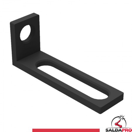 Squadra di battuta 75x185mm GPPH per tavoli saldatura SteelMax, spessore 15mm, fori 28mm