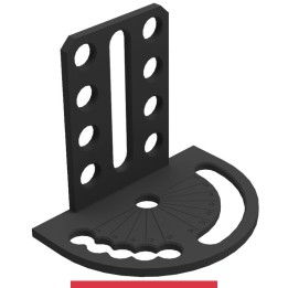 Goniometro spaziale 180x260x225mm destro GPPH per tavoli saldatura SteelMax, spessore 15mm, fori 28mm