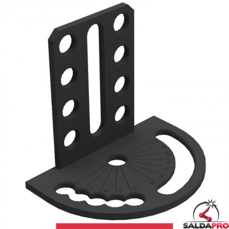 Goniometro spaziale 180x260x225mm destro GPPH per tavoli saldatura SteelMax, spessore 15mm, fori 28mm