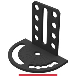 Goniometro spaziale 180x260x225mm sinistro GPPH per tavoli saldatura SteelMax, spessore 15mm, fori 28mm