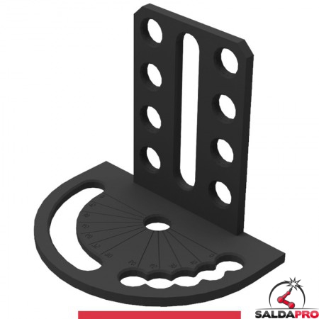 Goniometro spaziale 180x260x225mm sinistro GPPH per tavoli saldatura SteelMax, spessore 15mm, fori 28mm