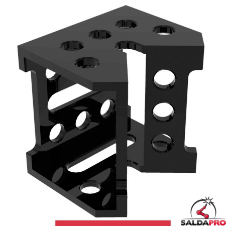 Blocco multifunzione GPPH per tavoli saldatura SteeMax, spessore 15mm, fori 28mm