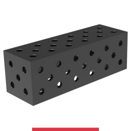Blocco di collegamento 600x200x200mm per tavoli saldatura GPPH SteelMax, spessore 15mm fori 28mm griglia diagonale