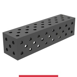 Blocco di collegamento 800x200x200mm per tavoli saldatura GPPH SteelMax, spessore 15mm fori 28mm griglia diagonale