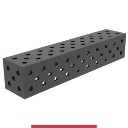 Blocco di collegamento 1000x200x200mm per tavoli saldatura GPPH SteelMax, spessore 15mm fori 28mm griglia diagonale