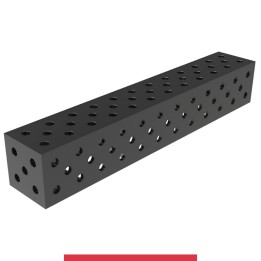 Blocco di collegamento 1200x200x200mm per tavoli saldatura GPPH SteelMax, spessore 15mm fori 28mm griglia diagonale