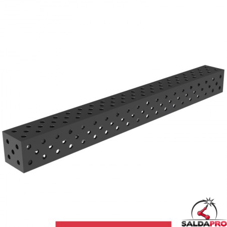 Blocco di collegamento 2000x200x200mm per tavoli saldatura GPPH SteelMax, spessore 15mm fori 28mm griglia diagonale