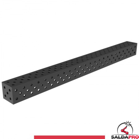 Blocco di collegamento 2400x200x200mm per tavoli saldatura GPPH SteelMax, spessore 15mm fori 28mm griglia diagonale