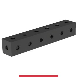 Blocco di collegamento 600x100x100mm per tavoli saldatura GPPH SteelMax, spessore 15mm fori 28mm