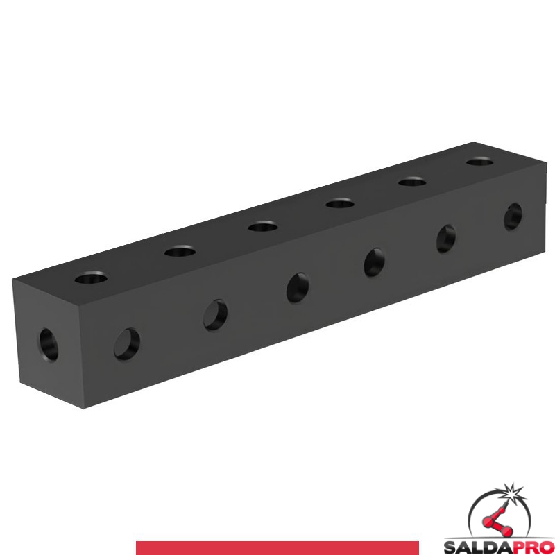 Blocco di collegamento 600x100x100mm per tavoli saldatura GPPH SteelMax, spessore 15mm fori 28mm Blocco di collegamento 600x100x100mm per tavoli saldatura GPPH SteelMax, spessore 15mm fori 28mm