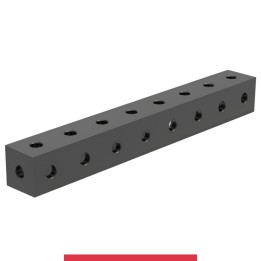 Blocco di collegamento 800x100x100mm per tavoli saldatura GPPH SteelMax, spessore 15mm fori 28mm