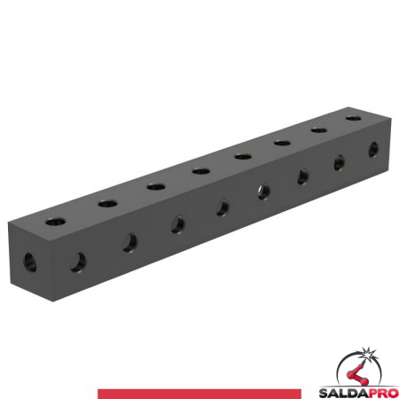 Blocco di collegamento 800x100x100mm per tavoli saldatura GPPH SteelMax, spessore 15mm fori 28mm