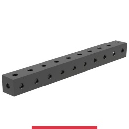Blocco di collegamento 1000x100x100mm per tavoli saldatura GPPH SteelMax, spessore 15mm fori 28mm