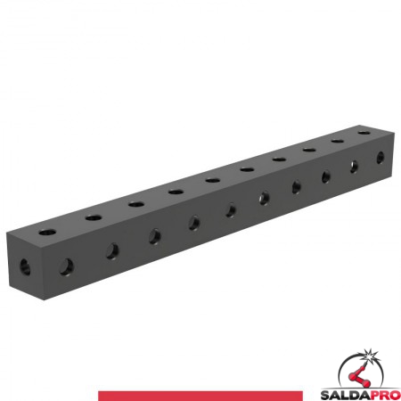 Blocco di collegamento 1000x100x100mm per tavoli saldatura GPPH SteelMax, spessore 15mm fori 28mm