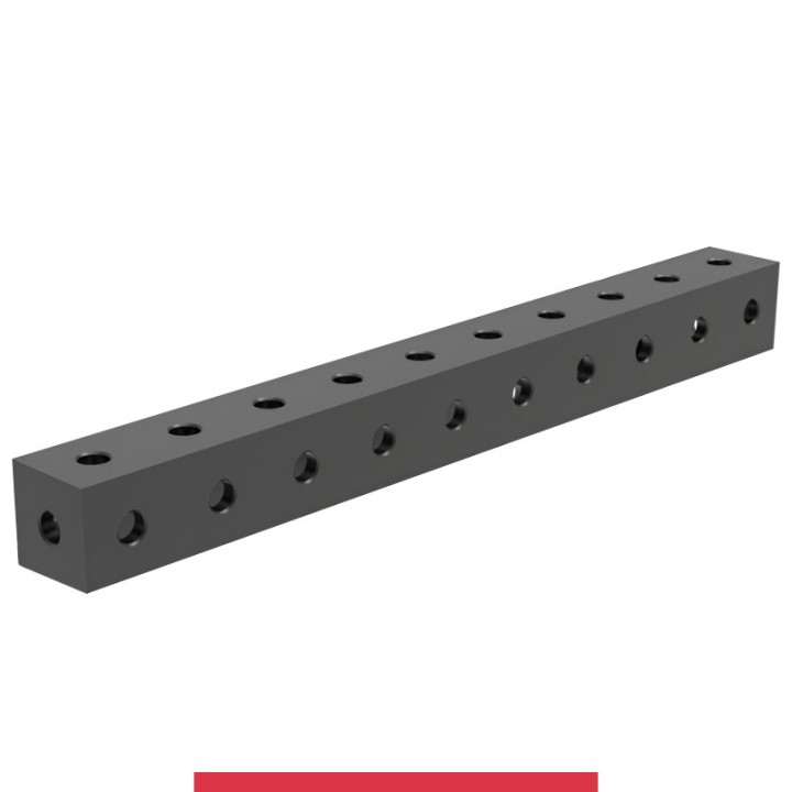 Blocco di collegamento 1000x100x100mm per tavoli saldatura GPPH SteelMax, spessore 15mm fori 28mm
